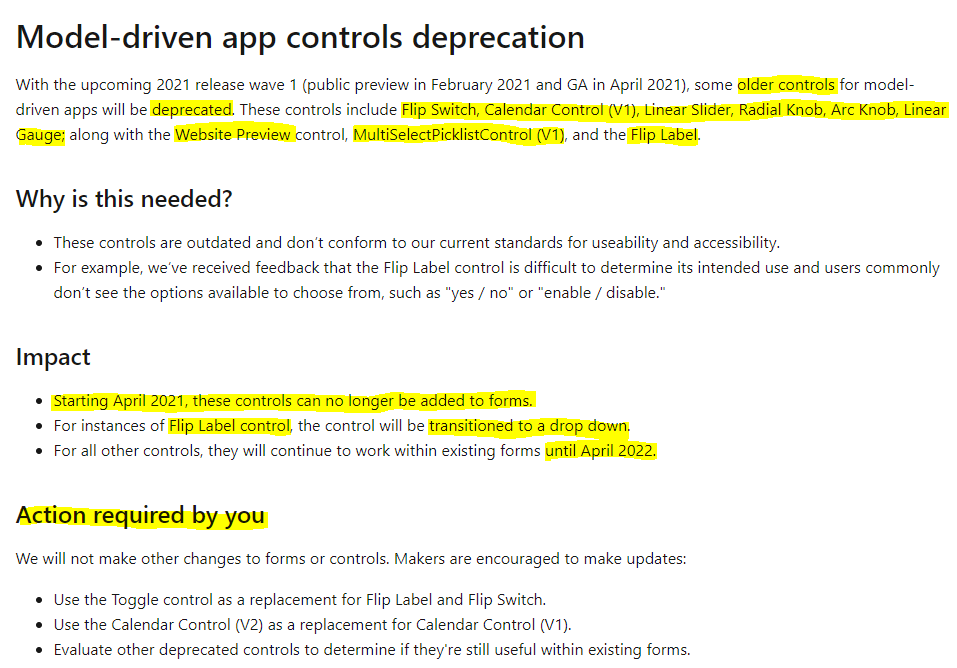 Dealing with Deprecated Flip Controls in 2021 Release Wave 1 Power Apps